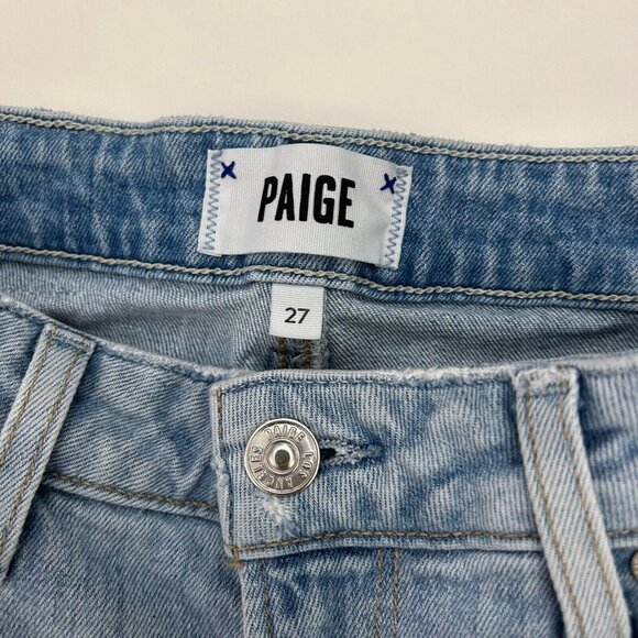 Paige Sarah Slim Jeans Womens Size 27 High Rise Ankle Light Wash Destructed - Picture 3 of 12